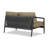 Delaine 56.5'' Wide Straight Powder Coated Aluminum Loveseat with Cushions-70110008-70110002