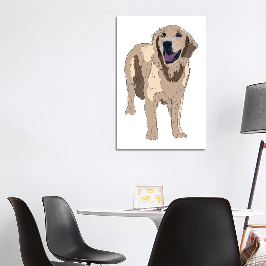 Golden Retreiver von Sketch And Paws - Galerie-verpackte Leinwand Giclée