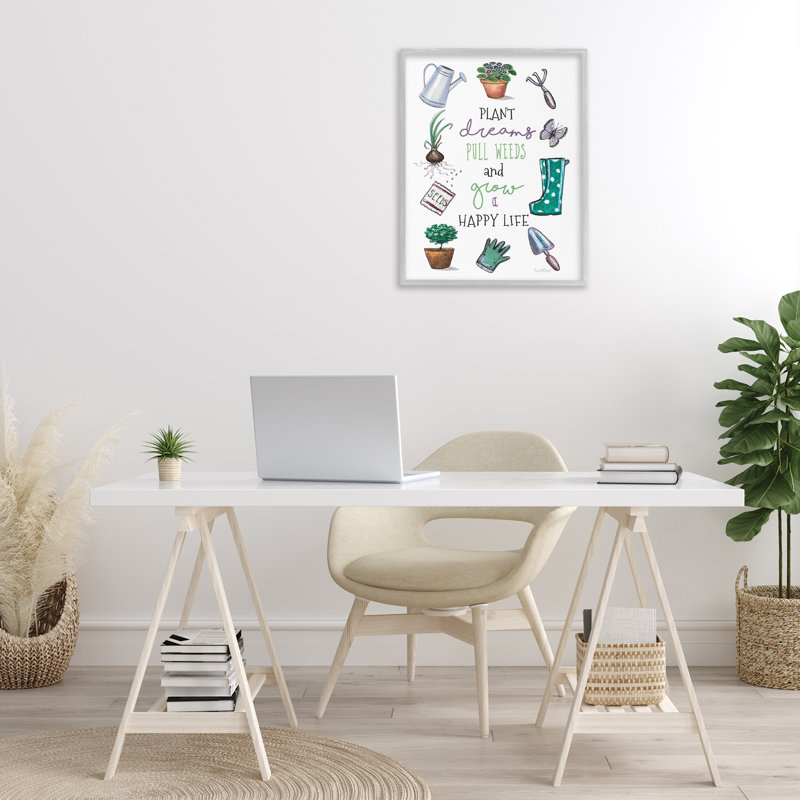«Grow a Happy Life», estampe numérique par Elizabeth Tyndal, Estampe numérique Farmhouse, H 30 po x l 24 po