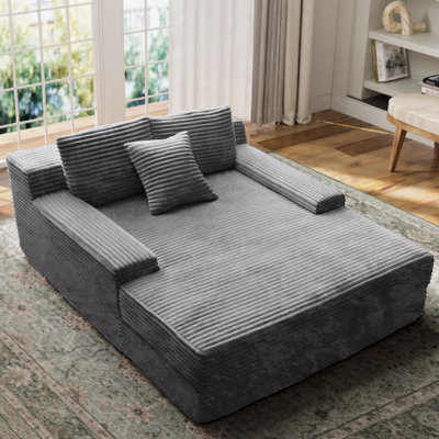Upholstered Chaise Lounge, Sleeper Chair,compression Sofa With Throw Pillows by Ebern Designs