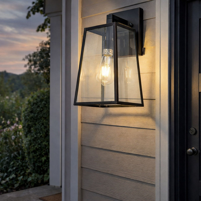 Lowall Steel Wall Light, 15.75" H x 7.25" W x 8.25" D, Imperial Black