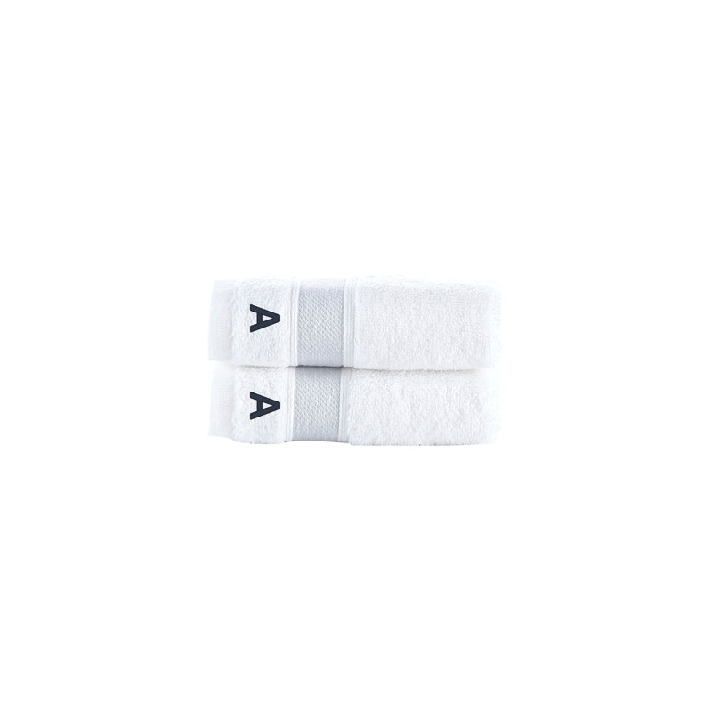 Brooks Brothers Ottoman Rolls 2 pcs Wash Towels, A, Silver, Wash Towels - 2 Pack