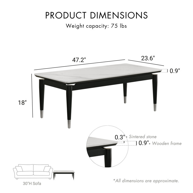 Table basse en bois fritté Winchendon