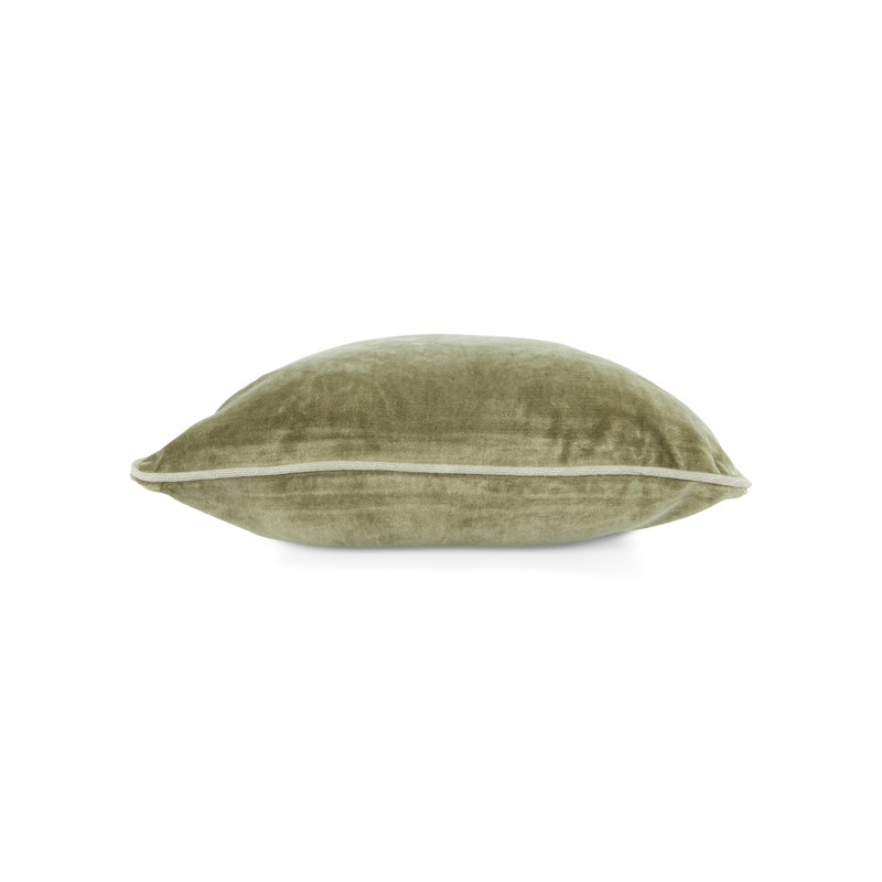 Harriet Cotton Throw Pillow, Square 18", Moss Green