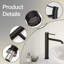 Robinet de lavabo de salle de bain - poignée simple et trou, design moderne noir-118921470