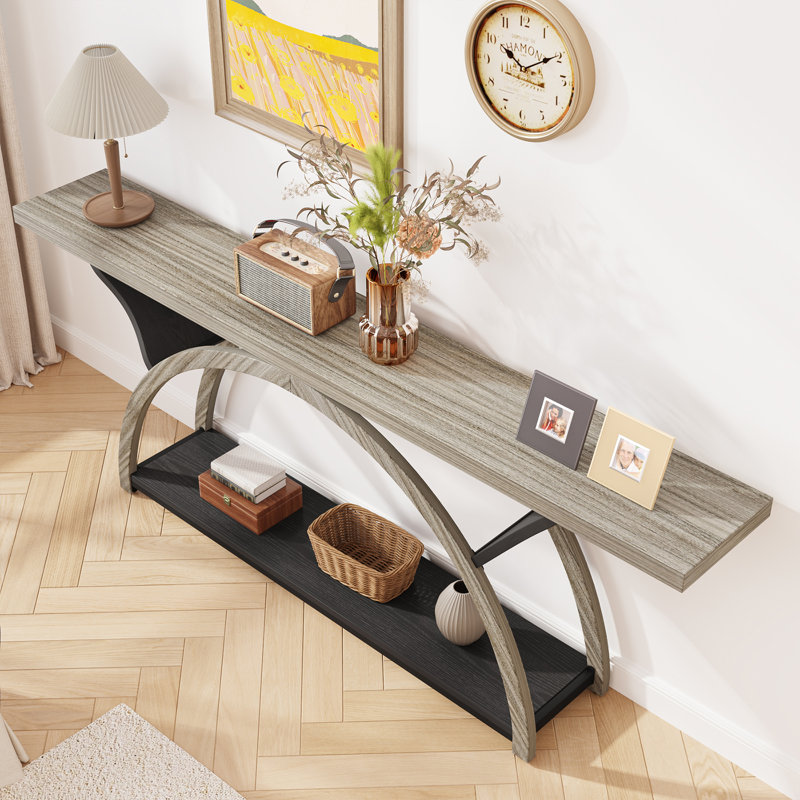 Jaival 70.86'' Console Table Sofa Table, Grey