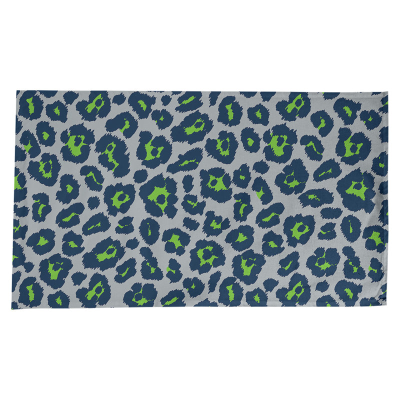 Nappe en mélange de coton à imprimé animal, 102 po x 58 po, Gris