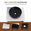 Meuble-lavabo flottant 24 po avec lavabo vasque rond noir mat, meuble-lavabo mural avec rangement ouvert, finition blanche avec comptoir durable, conception moderne peu encombrante (livré dans 2 boîtes)