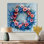 Couronne de jardin rose et bleu - Art mural salon