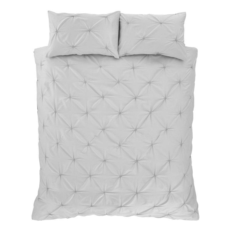 Microfibre Reversible Duvet Cover Set, Silver, Double