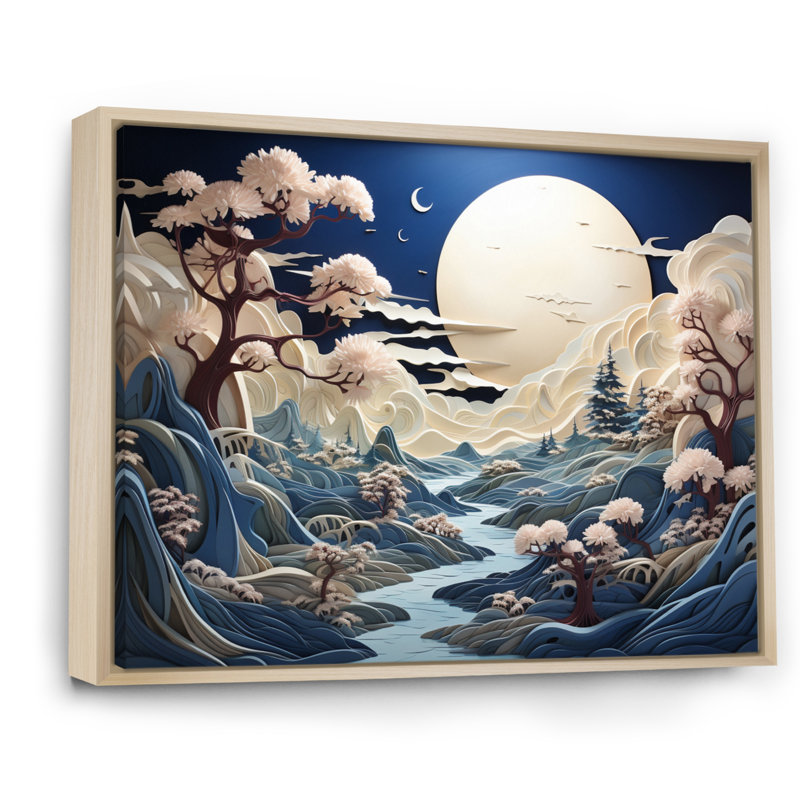 Marytza " Glacier Arctic Whispers I ", Cadre naturel flottant, H 12 po x l 20 po x P 1 po