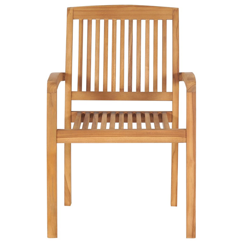 4 chaises de patio empilables avec coussins vidaXL, Vert