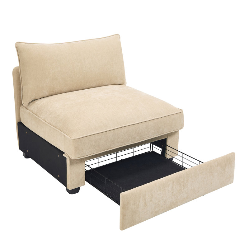 Velours sans accoudoirs à un siège en blé, chenille lisse au toucher et chenille de blé avec solution de rangement avec accoudoirs intégrés, idéal pour les espaces compacts