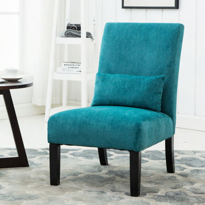Fauteuil d'appoint sans accoudoirs en tissu chenille contemporain Pisano