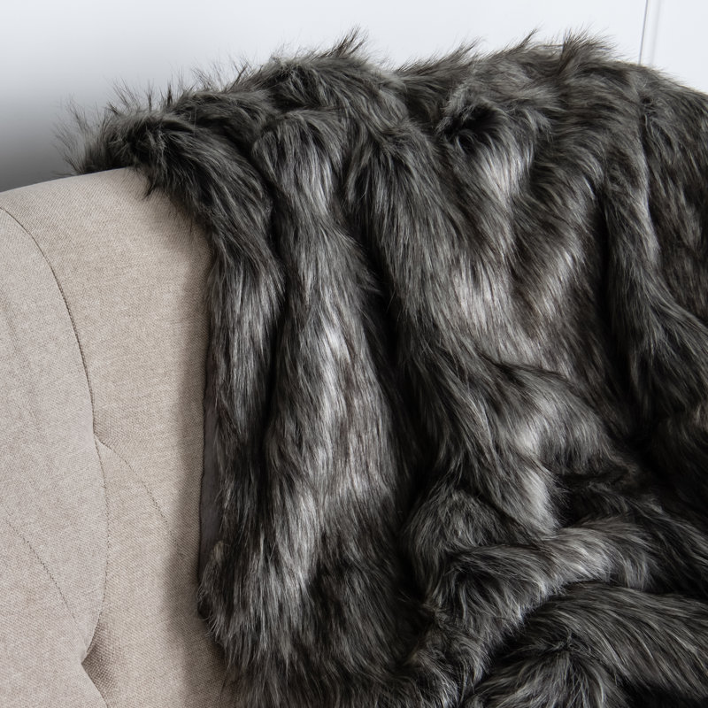 Zoey Faux Fur Throw Blanket, 58" x 84"