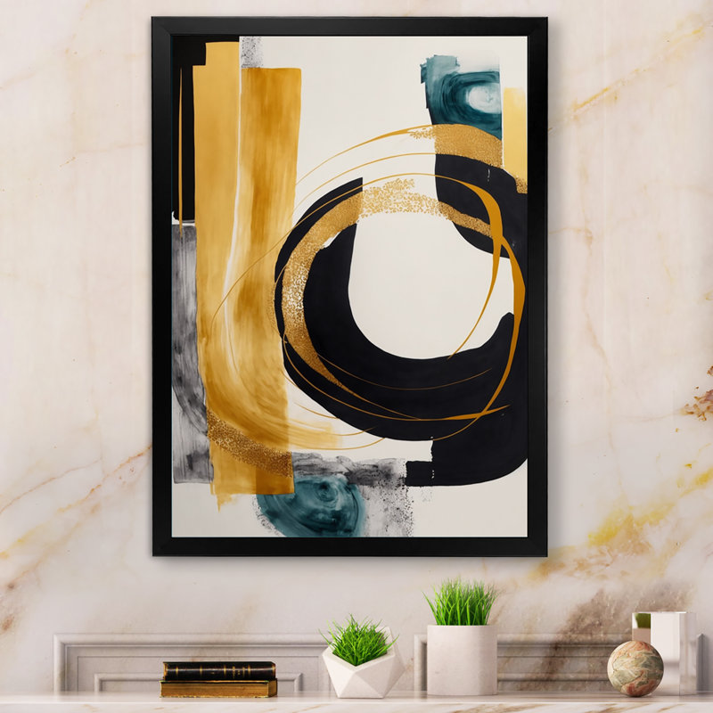 Modern Green Deco III - Impression sur toile, Impression noire sur toile encadrée, H 20 po x l 12 po x P 1 po