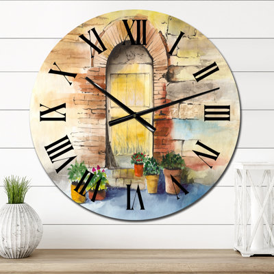 Old Vintage Door Of Rustic House - Vintage Wall Clock