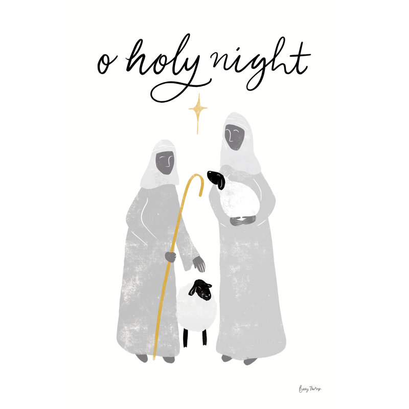 Nativity IV BWG by Becky Thorns - Wrapped Canvas Print, 91cm H x 61cm W