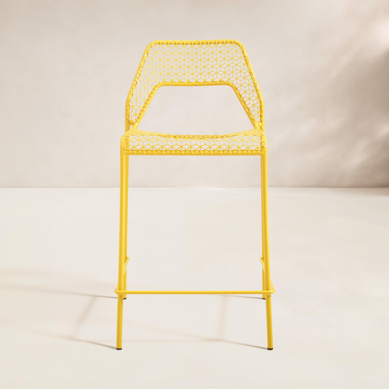 Hot Mesh Outdoor Bar Stool, Natural Yellow, Counter Stool (24.4" Seat Height)
