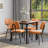 PU Leather Upholstered Side Dining Chairs Set with Backrest (Set of 4)-1298915354
