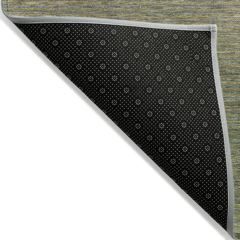 Tapis extérieur lavable rayé vert 10 pi x 14 pi