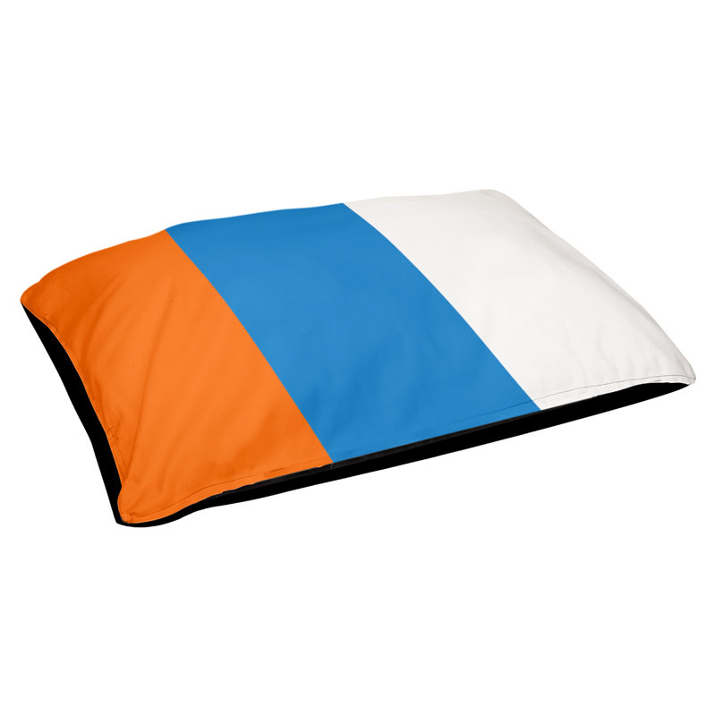 Coussin pour chien Tampa Bay, Grand (l 40 po x P 30 po x H 14 po), Rouge-orange / bleu / blanc