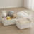  3-Piece Cotton Rope Storage Basket Set, Rectangular Woven Shelf Bins with Handles-1357065852