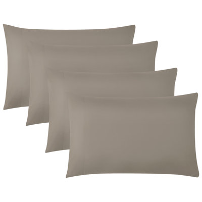 Southshore Fine Linens Vilano Springs Dark Taupe Queen/Standard 4-Piece Pillowcase Set, 110 GSM Ultra Soft Double-Brushed Microfiber, 20" x 30"