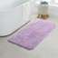 Ensemble de tapis de salle de bain mauve en microfibre mauve 17 po x 24 po - Tapis de bain épais et antidérapant, lavable à la machine, pour plancher de salle de bain, baignoire et douche