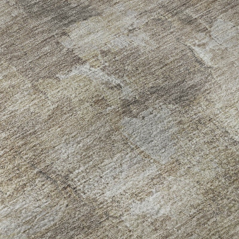 Premium Machine Washable Mayfield Abstract Rug, Taupe, 8' Round
