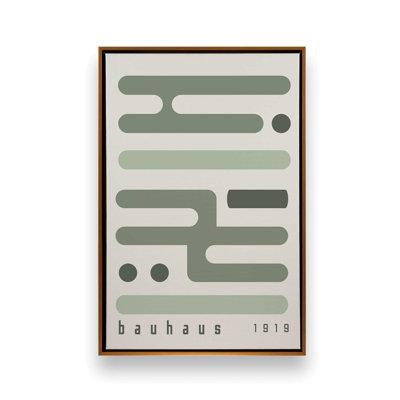 Green Bauhaus Minimalist Circuitry I Canvas Print 