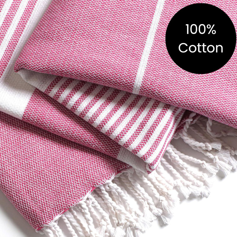 Meini Cotton Beach Towel, Pink