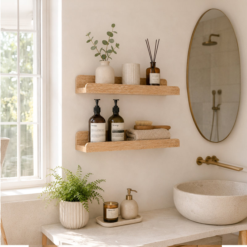 2 -Piece Floating Shelf, Oak