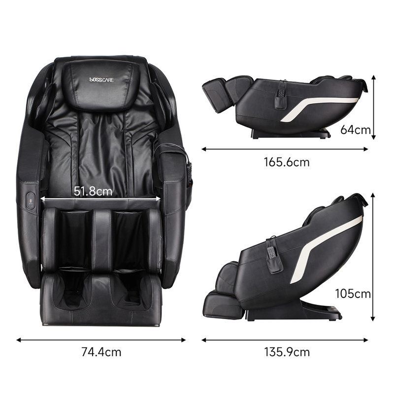 Faux Leather Heated Massage Chair with Footstool
