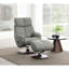Fauteuil d'appoint en cuir fleur Kandoro