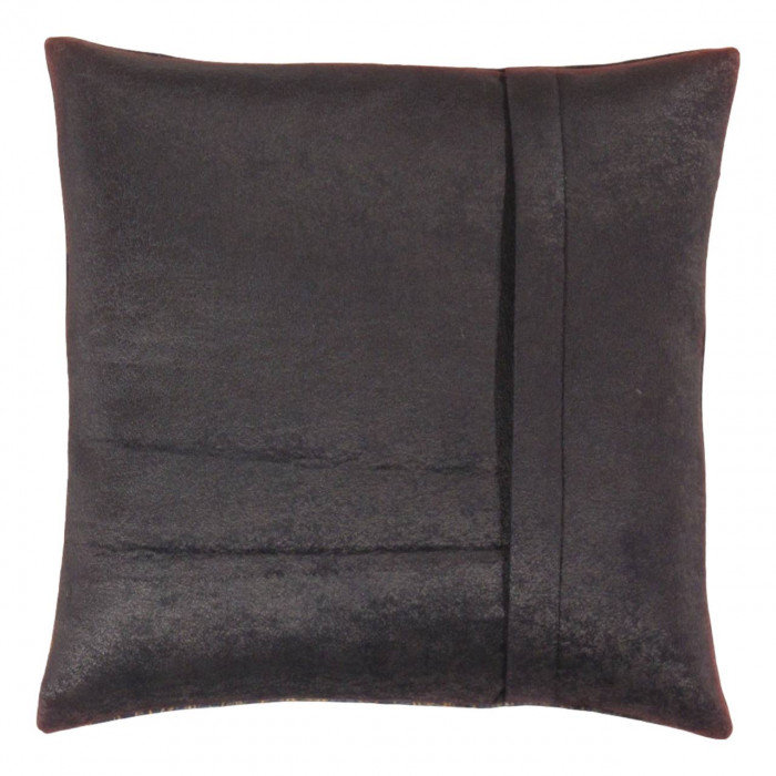 Velvet Oriental Square Pillow Cover & Insert, 16" H x 16" W, Black/Yellow