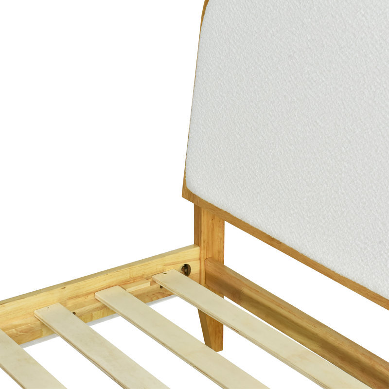 Structure de lit tapissier Lorrell Boucle, Naturel