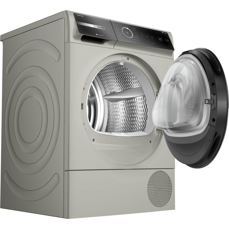 Bosch 800 Series Compact Electric Ventless Dryer With Heat Pump 24 Inch in Pearl Steel