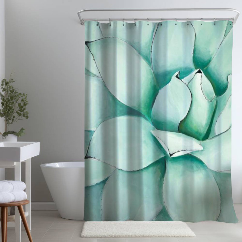 Floral – Polyester Shower Curtain, Dye Sublimation Print, 71" W × 74" L