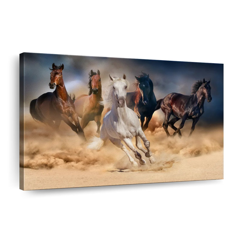 Courir sur un cheval, impression sur toile, H 24 po x l 36 po x P 1,25 po