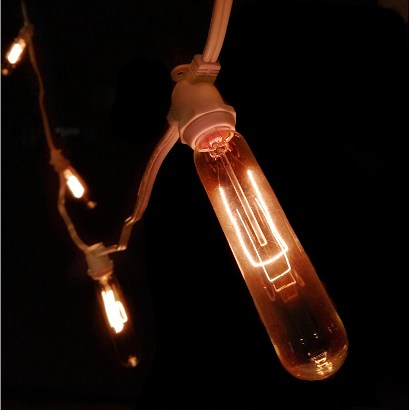 Commercial Edison String Lights Outdoor Plug-in Novelty String Light, White, 1200" L