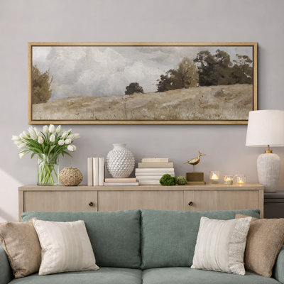 Rustic Countryside Clouds Natural Landscape, reproduction d'art sur toile