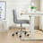 Light Gray Armless Ergonomic Adjustable Swivel Office Chair with Wheels – Modern Rolling Computer Desk Chair, Comfortable Task Chair for Home Office, Study, or Vanity-4687799
