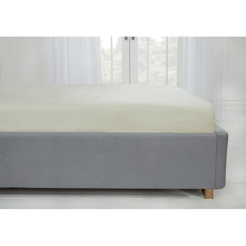 17 Stories Kirke Flannel Fitted Sheet, Single (3'), Cream