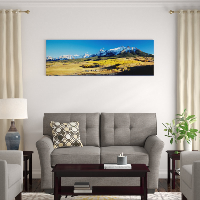 " Aerial View Of Last Dollar Ranch With Sneffels Range In The Background, Colorado, USA " by Panoramic Images, Wrapped Canvas
