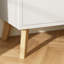 198 cm H Modern 2-Door Wardrobe with 2 Drawers and Solid Wood Legs, White & Natural Wood