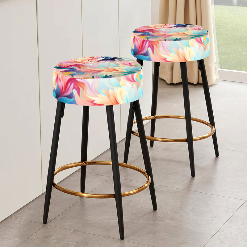 Ensemble de 2 tabourets de bar colorés Ikat Artistry