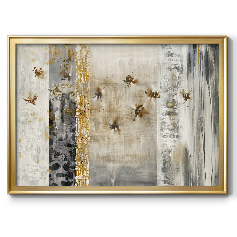 FarFalla Luster - reproduction d'un seul cadre photo sur toile, Or, H 26 po x l 38 po x P 1,5 po