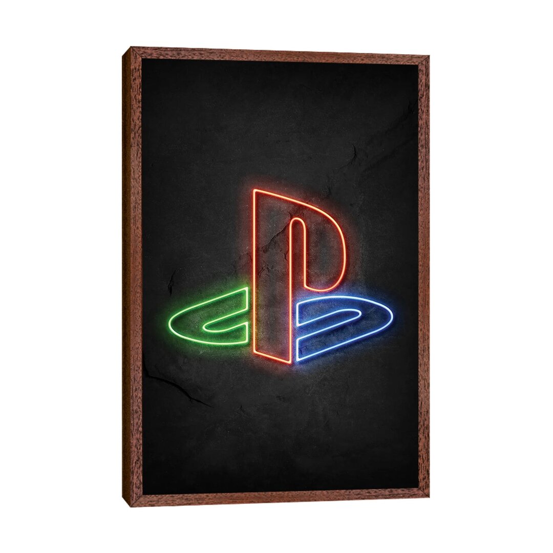 Leinwandbild Playstation Logo Neon