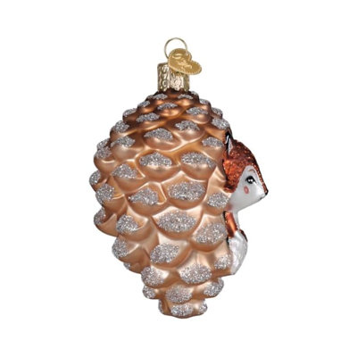 Blown Glass Ornament for Christmas Tree, Piney Fox
